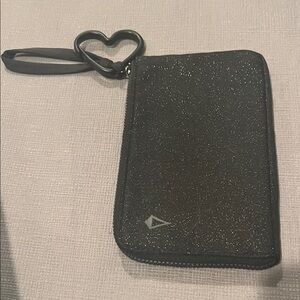 IVIVVA - Black Glitter Card Holder with Heart Keychain